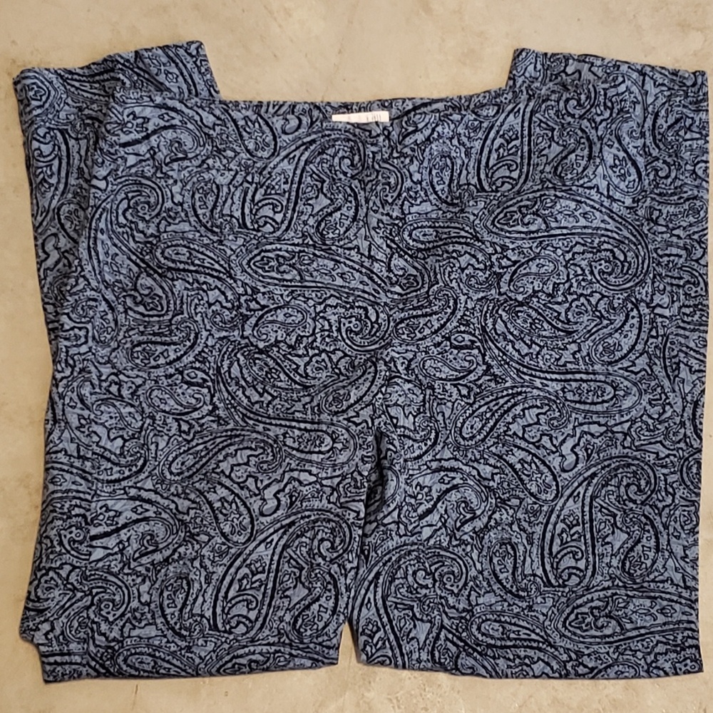 J. Jill blue cropped paisley skinny pants 4